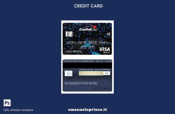 modello di carta con firma del visto bancario USA Capital One in stile verificat